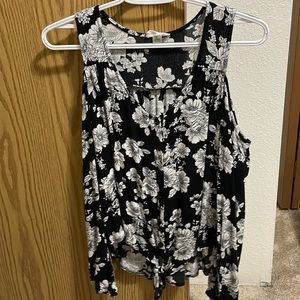 Full tilt long sleeve no shoulder floral design